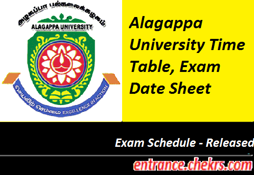 Alagappa University Time Table 2023