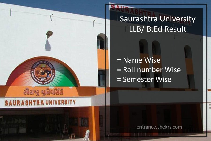 Saurashtra University B.Ed LLB Result 2022