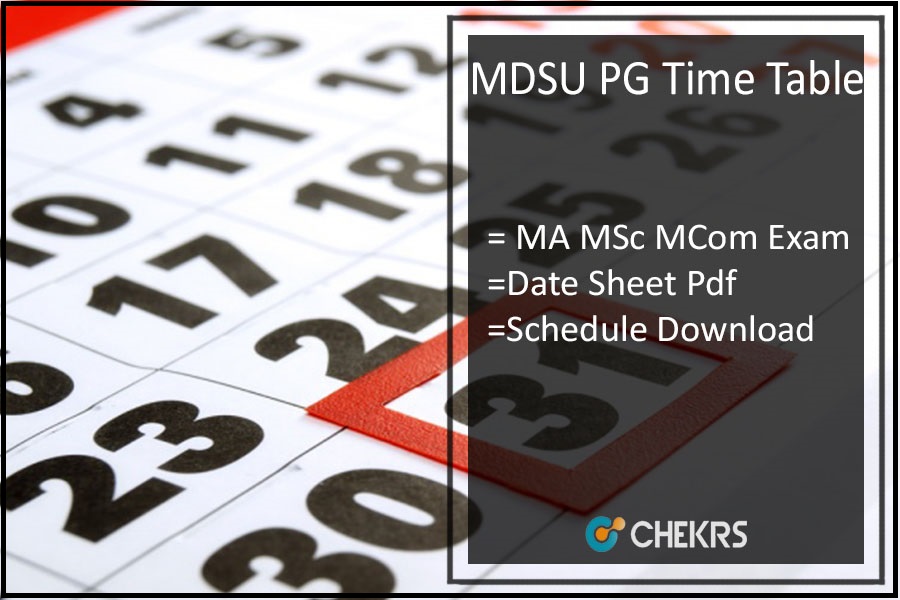 MDSU Ajmer PG Time Table 2024
