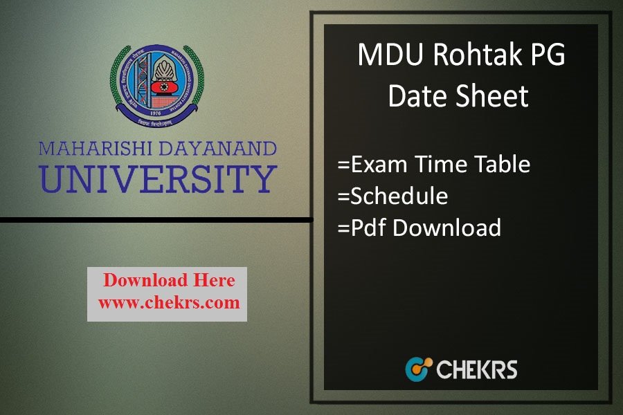 MDU PG Exam Date Sheet 2024