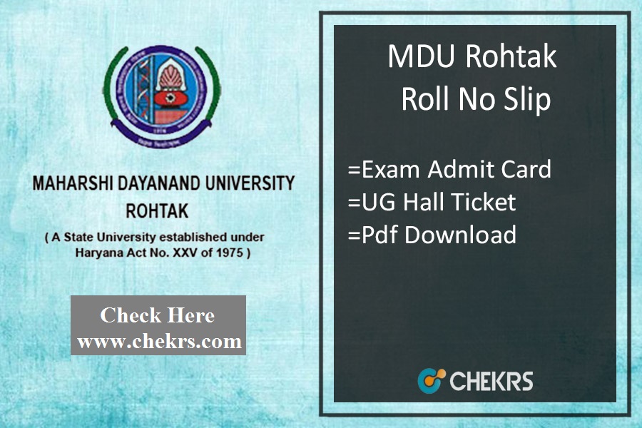 MDU Rohtak Roll No Slip 2024