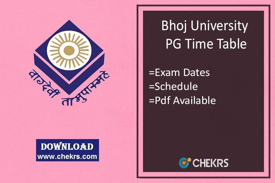 Bhoj University PG Time Table 2024