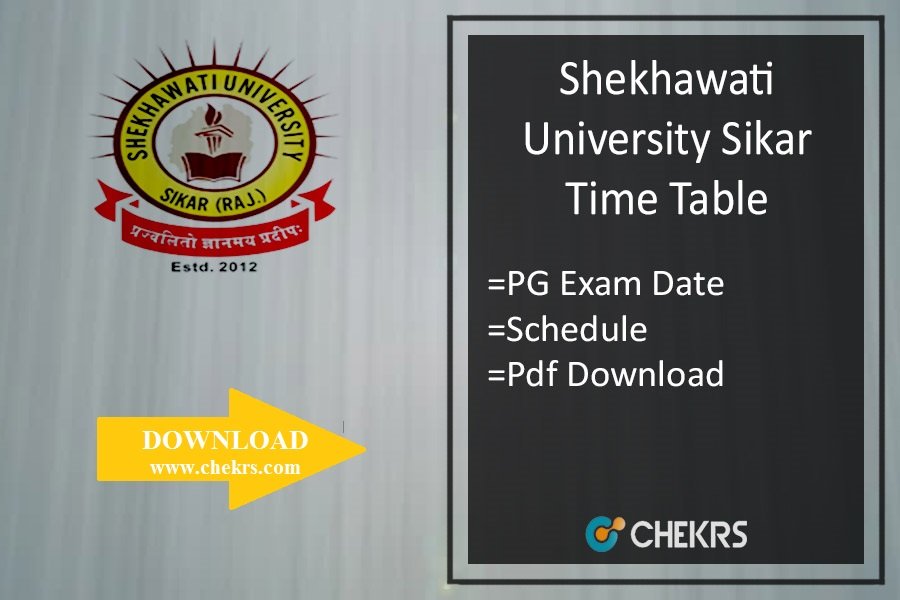 Shekhawati University PG Time Table 2023