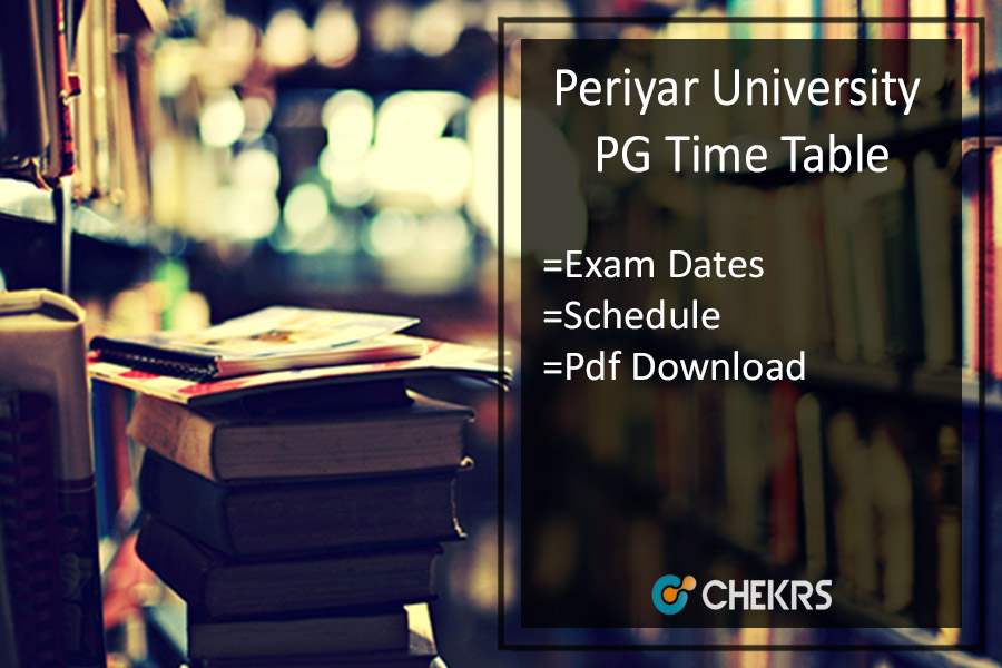 Periyar University PG Time Table 2024