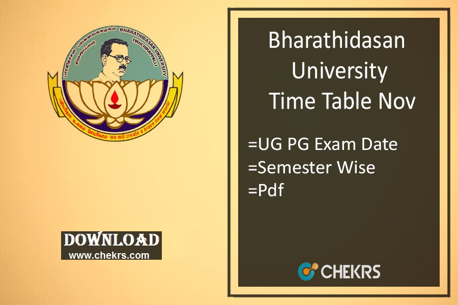 Bharathidasan University Time Table 2021
