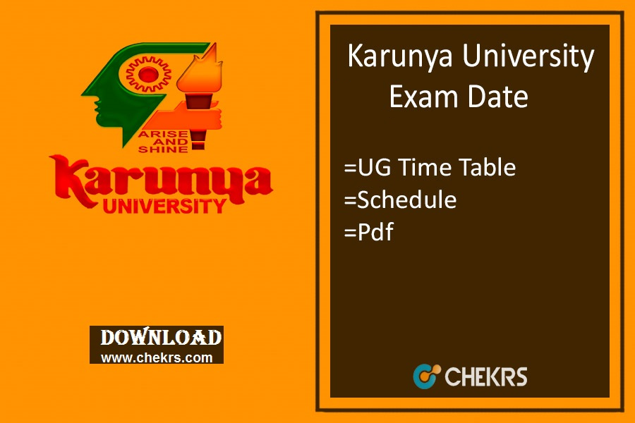 Karunya University Exam Date 2022