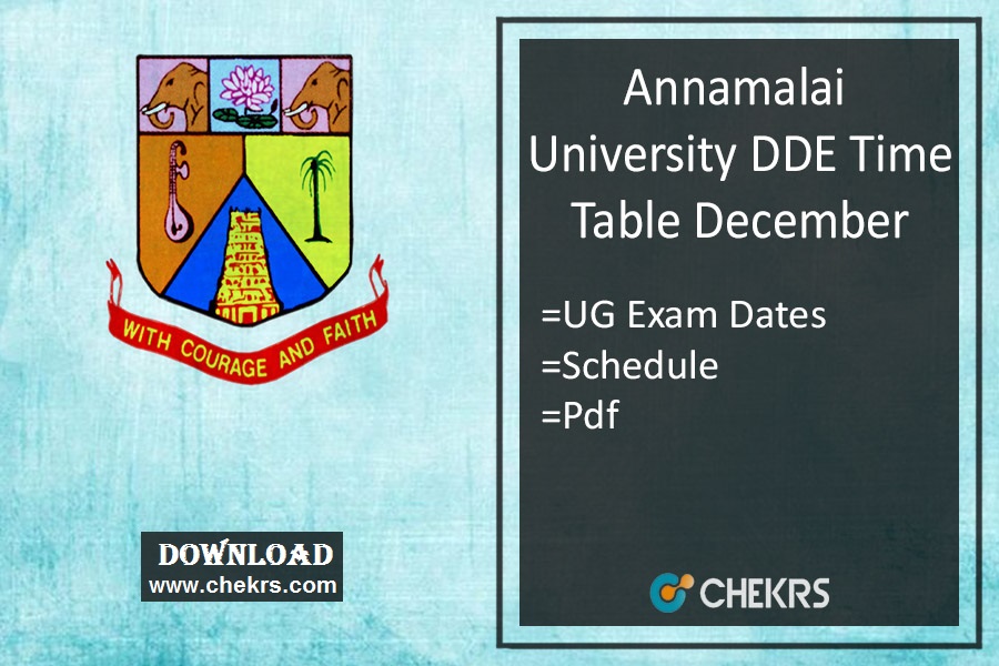 Annamalai University DDE Time Table 2024