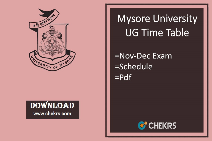 Mysore University Time Table 2024