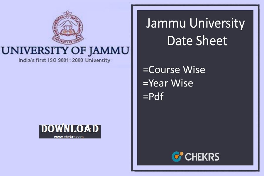 jammu university date sheet 2024
