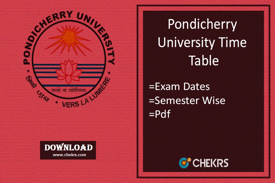 pondicherry university time table 2024