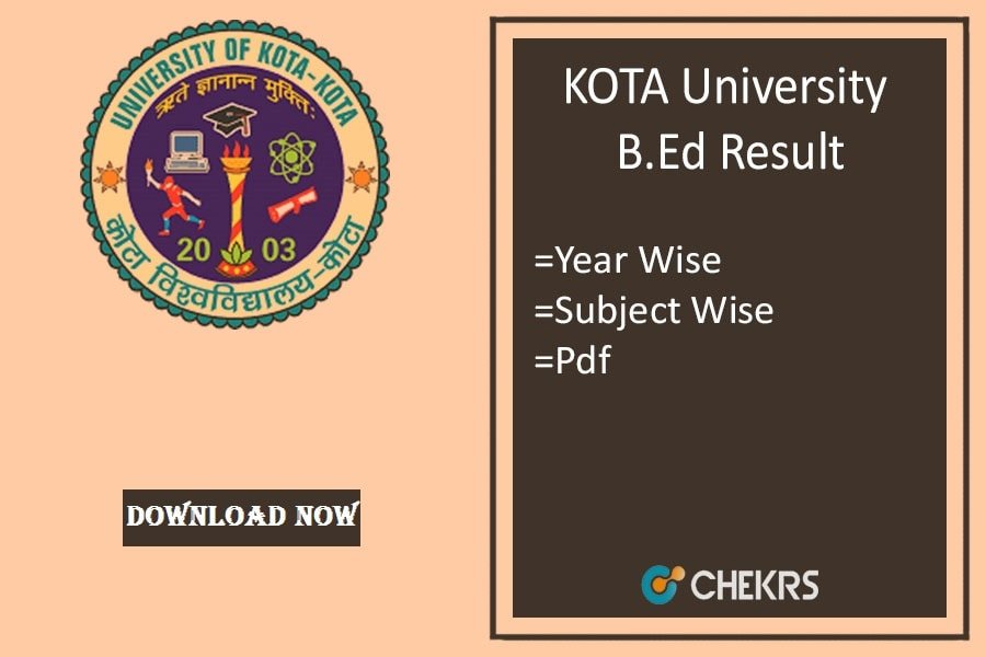 KOTA University BED Result 2022
