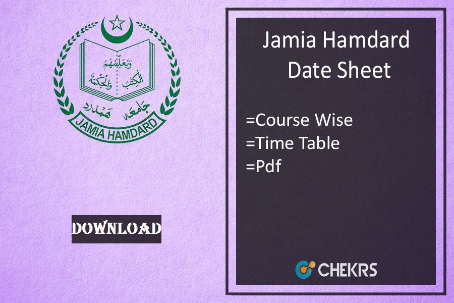 Jamia Hamdard Date Sheet 2024