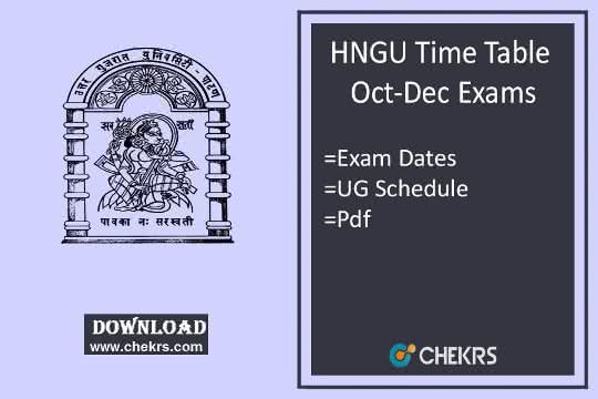 HNGU Time Table 2023