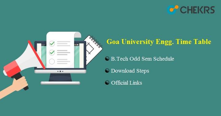 Goa University Engineering Time Table 2024