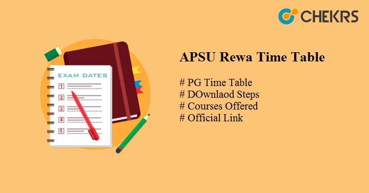 APSU Rewa PG Time Table 2024