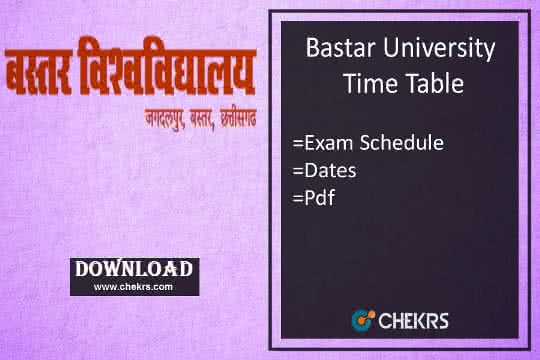 Bastar University Time Table 2024