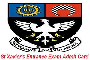 St Xavier's Entrance Exam Admit Card 2017