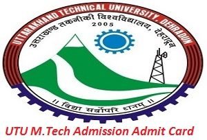 UTU M.Tech Admission Admit Card 2017
