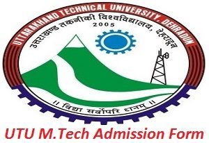 UTU M.Tech Admission Application Form 2017