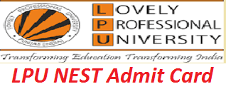 LPU NEST Admit Card 2017