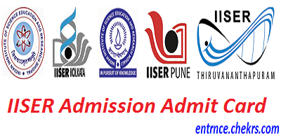 IISER Admission Admit Card 2018, IISER SCB Aptitude Test Hall Ticket Call Latter
