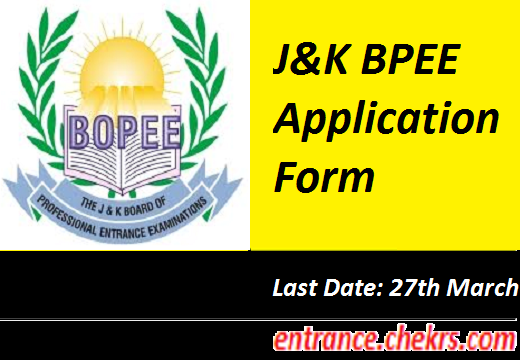 J&K BPEE Application Form 2017