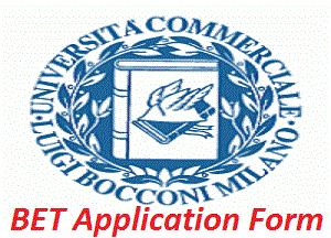 BET Application Form 2025, Apply Online for Bocconi Entrance Test 2025