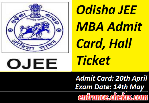 Odisha JEE MBA Admit Card 2017, OJEE MBA Entrance Exam Hall Ticket, Call Letter