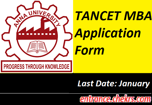 TANCET MBA Application Form 2018, Tamilnadu MBA Entrance Test Online Registration