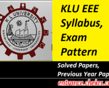 KLUEEE Syllabus 2025 KLU Engineering Entrance Exam Pattern, Sample Papers, Previous Year Papers