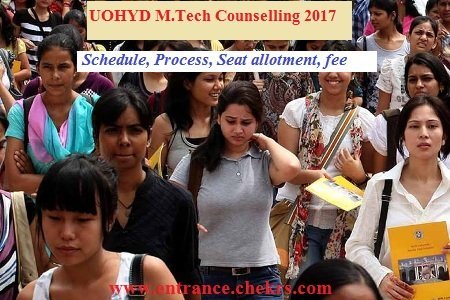 UOHYD M.Tech counselling schedule