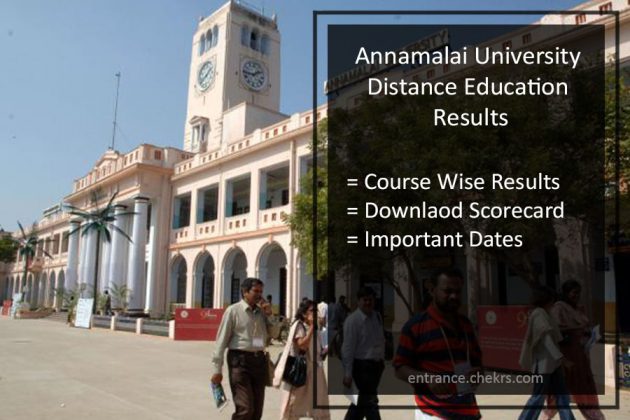 Annamalai University DDE Result 2024 UG/ PG Merit List Annamalai University DDE Result 2024 UG/ PG Merit List