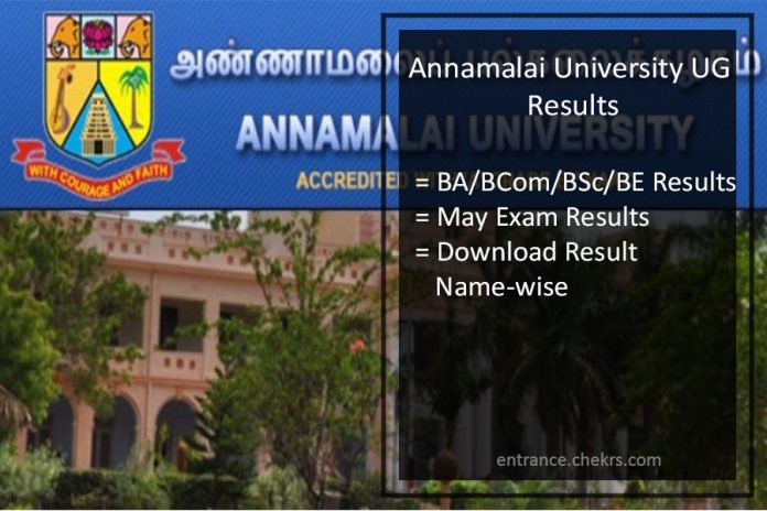 Annamalai University UG Results 2023 1st 2nd 3rd Year Mark Sheet