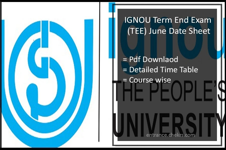 IGNOU Date Sheet June 2024 Term End Exam Time Table, Schedule