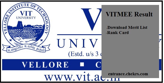 VITMEE Result 2024 Download Merit List, Rank Card @vit.ac.in