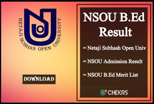 NSOU B.Ed (ODL) Result 2024