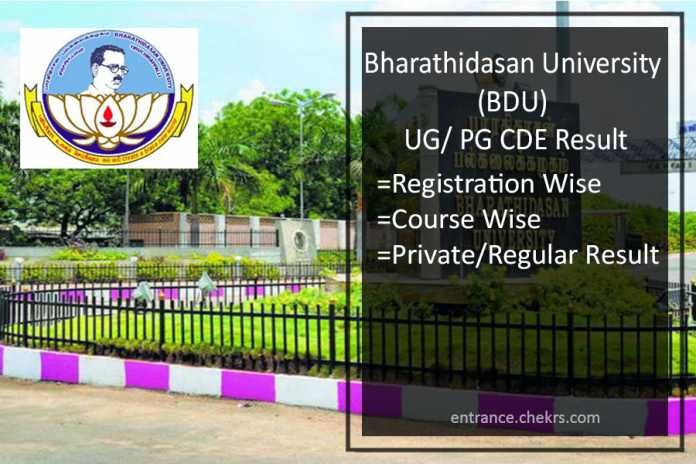 BDU PG Result 2024 - Bharathidasan University CDE Non/ Semester/ Reval