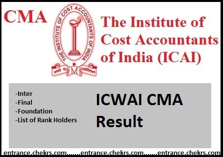 ICWAI CMA Result 2017- ICMAI Inter Final Foundation June Rank Holders @icmai.in