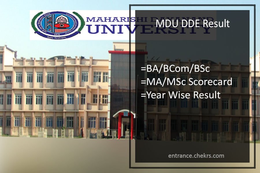 MDU DDE Result 2024- UG/ PG Results Download