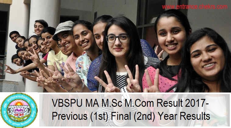 VBSPU PG Result 2024 MA M.Sc M.Com Previous & Final 1/2 Year Result