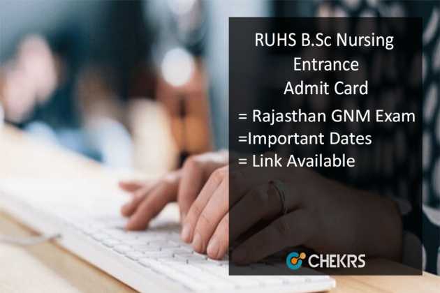 RUHS B.Sc Nursing Entrance Admit Card 2024 Rajasthan GNM Exam Dates