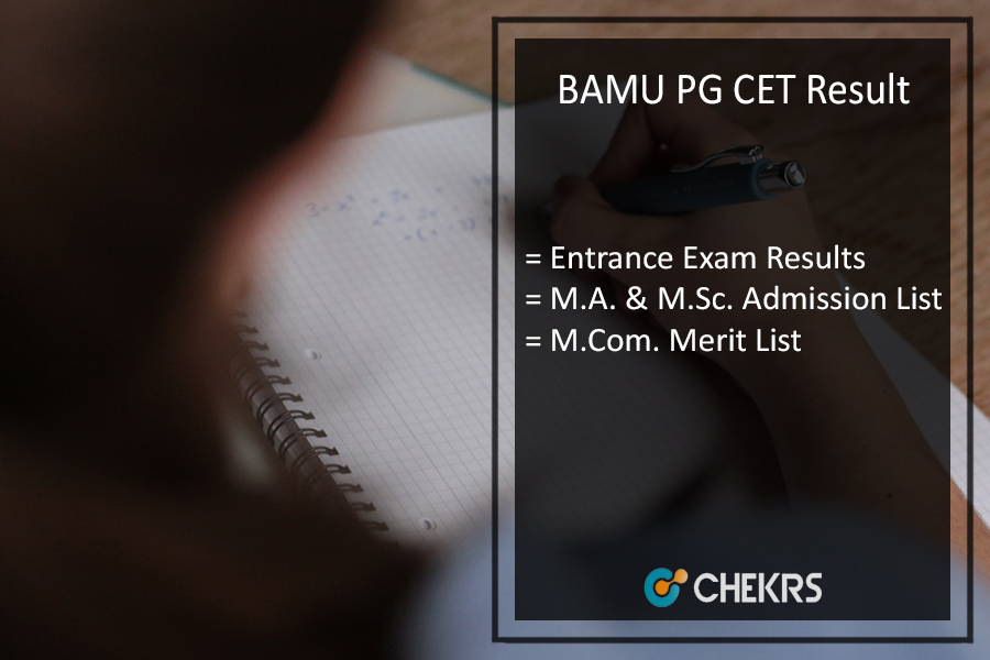 BAMU PG CET Result - bamu.ac.in MA MSC MCOM PGCET Entrance Exam Results