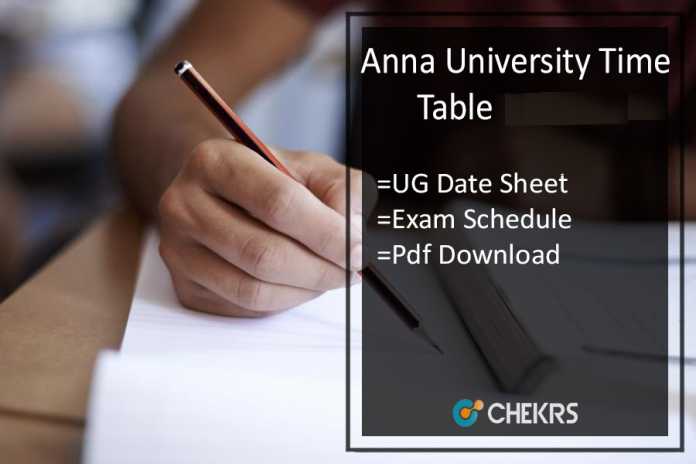 Anna University Time Table 2024 UG 2nd 4th 6th 8th Sem Exam Schedule