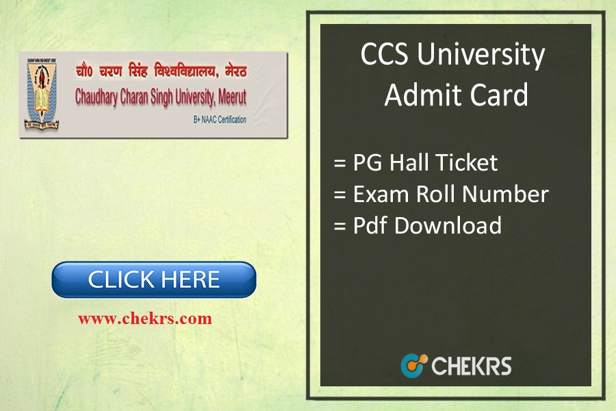 CCS University PG Admit Card 2024