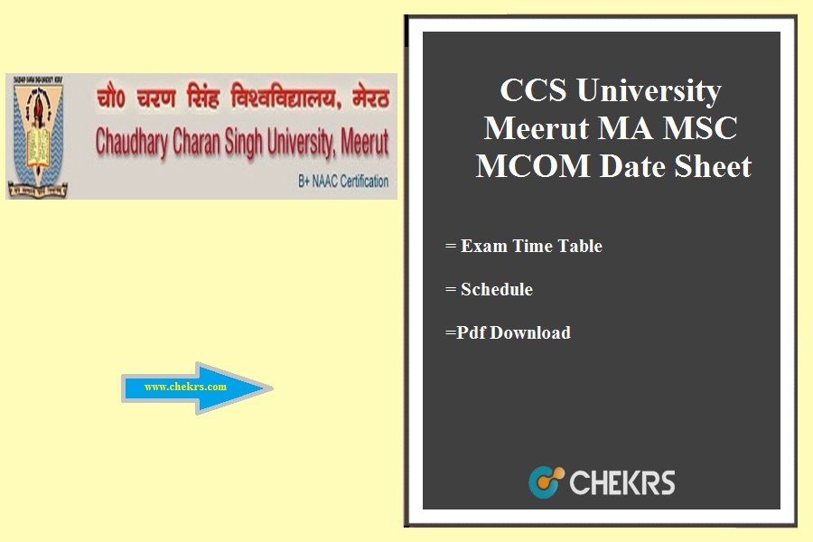 CCS University PG Date Sheet 2024 B.Ed MA MSC 1st 2nd Year Time Table