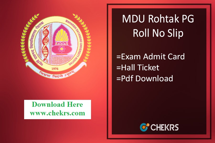 MDU Roll No Slip 2017- mdurohtak.ac.in MA MSc MCom MCA Admit Card