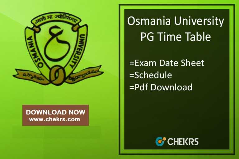 Osmania University PG Time Table 2024 OU MA MSc Exam Date