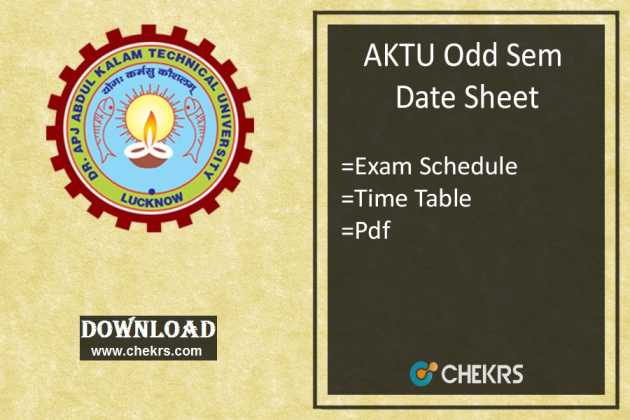 AKTU Date Sheet 2024, Download Even Sem Exam Date Pdf