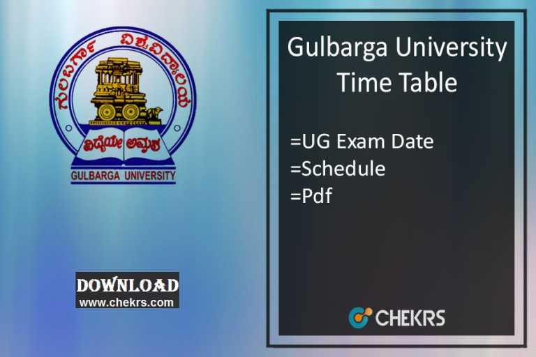 Gulbarga University Time Table 2020: BA BSc BCom BBM Exam Date