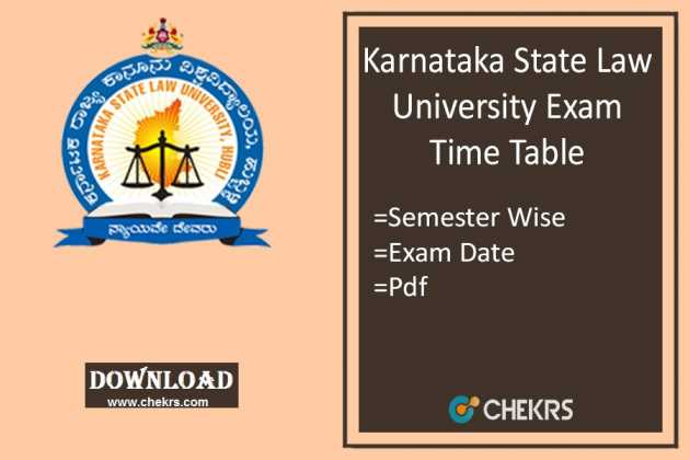 KSLU Time Table 2024 - Karnataka State Law University Exam Date